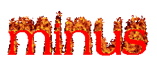 a shitty flaming text gif saying 'minus', revealing the full title of the logo to be 'markdown minus'